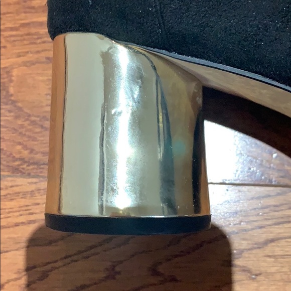 Zara faux suede sock bootie with gold heel - Picture 5 of 8